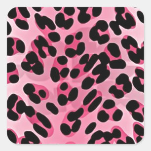 RAB Rockabilly Pink Cheetah Print Quadratischer Aufkleber