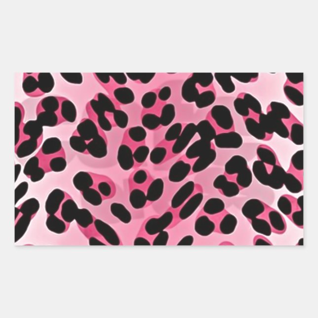RAB Rockabilly Pink Cheetah Print Rechteckiger Aufkleber (Vorderseite)