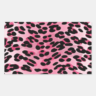 RAB Rockabilly Pink Cheetah Print Rechteckiger Aufkleber