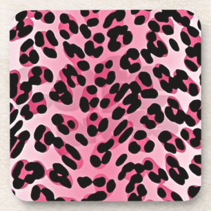 RAB Rockabilly Pink Cheetah Print Untersetzer