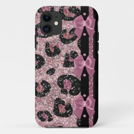 RAB Rockabilly Pink Leopard Print Ribbon Bows Case-Mate iPhone Hülle