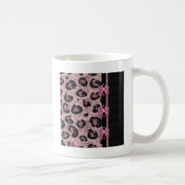 RAB Rockabilly Pink Leopard Print Ribbon Bows Kaffeetasse