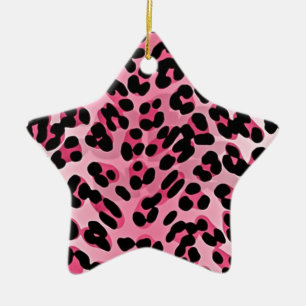 RAB Rockabilly Rosa Gepardtdruck Keramik Ornament