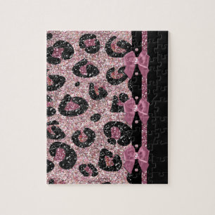 RAB Rockabilly Rosa Leopardenprint-Bandbögen Puzzle