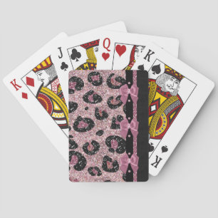RAB Rockabilly Rosa Leopardenprint-Bandbögen Spielkarten