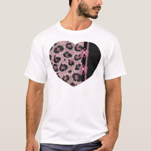 RAB Rockabilly Rosa Leopardenprint-Bandbögen T-Shirt