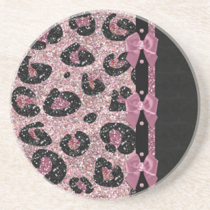 RAB Rockabilly Rosa Leopardenprint-Bandbögen Untersetzer