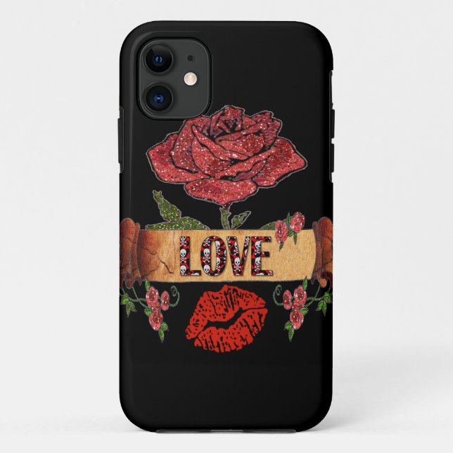 RAB Rockabilly-Rose, Liebe & Lipstick Case-Mate iPhone Hülle (Rückseite)