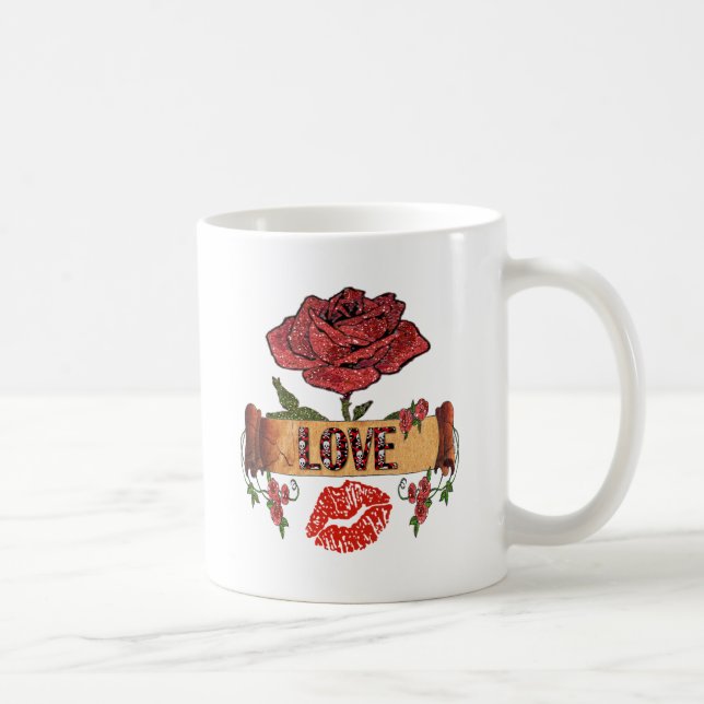 RAB Rockabilly-Rose, Liebe & Lipstick Kaffeetasse (Rechts)
