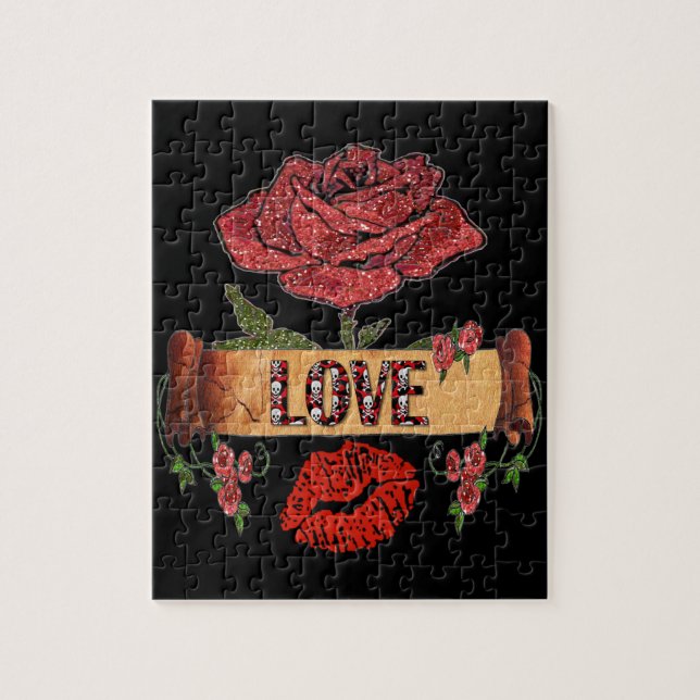RAB Rockabilly-Rose, Liebe & Lipstick Puzzle (Vertikal)