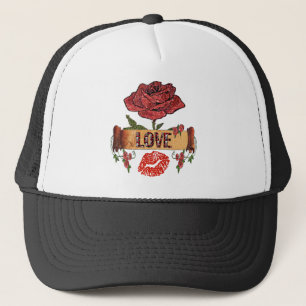 RAB Rockabilly-Rose, Liebe & Lipstick Truckerkappe