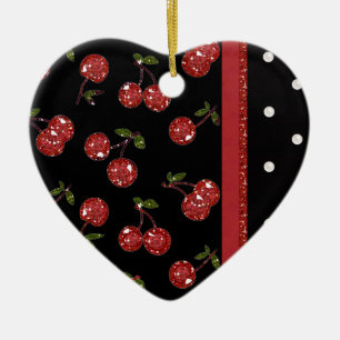 RAB Rockabilly Sehr Kirschen Schwarz Keramikornament