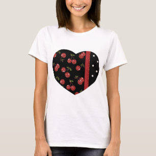 RAB Rockabilly Sehr Kirschen Schwarz T-Shirt