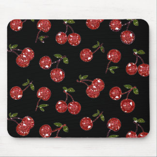 RAB Rockabilly sehr Kirschkirschen auf schwarz Mousepad
