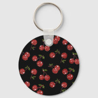 RAB Rockabilly sehr Kirschkirschen auf schwarz