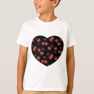 RAB Rockabilly sehr Kirschkirschen auf schwarz T-Shirt