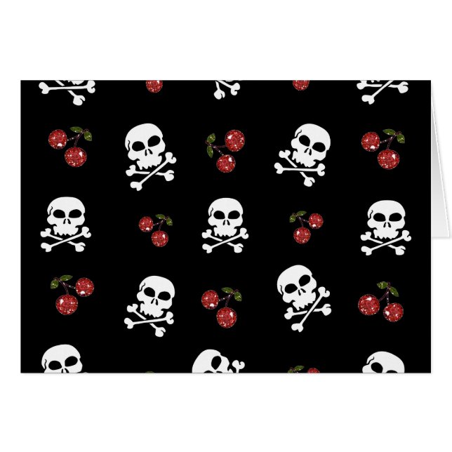 RAB Rockabilly Skulls and Cherries on Black (Vorderseite (Horizontal))