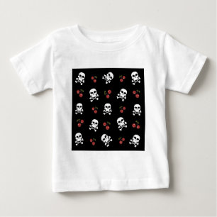 RAB Rockabilly Skulls and Cherries on Black Baby T-shirt
