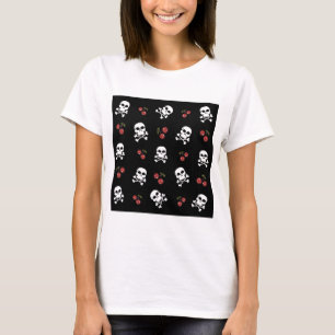 RAB Rockabilly Skulls and Cherries on Black T-Shirt