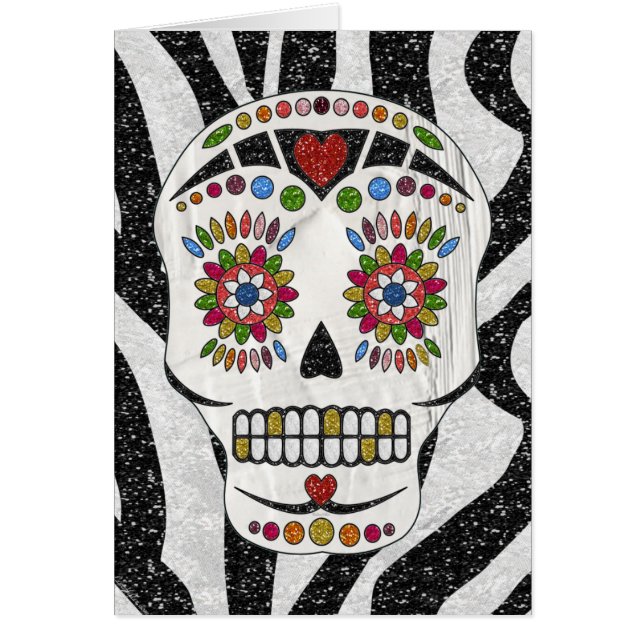 RAB Rockabilly Sugar Skull auf Zebra Print (Vorne)