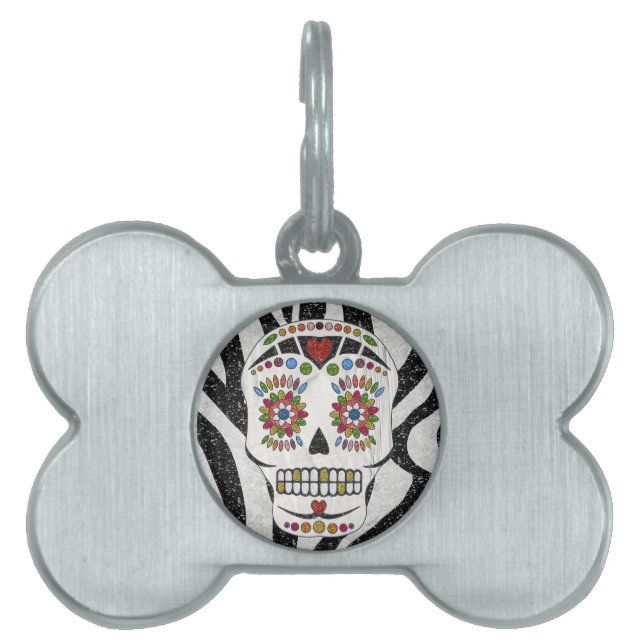 RAB Rockabilly Sugar Skull auf Zebra Print Tiermarke (Vorderseite)