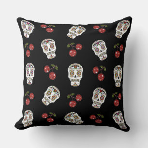 RAB Rockabilly Sugar Skulls Kirschen Kirschen auf  Kissen