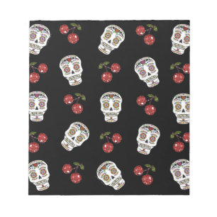 RAB Rockabilly Sugar Skulls Kirschen Kirschen auf  Notizblock