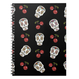 RAB Rockabilly Sugar Skulls Kirschen Kirschen auf  Notizblock