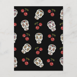 RAB Rockabilly Sugar Skulls Kirschen Kirschen auf  Postkarte