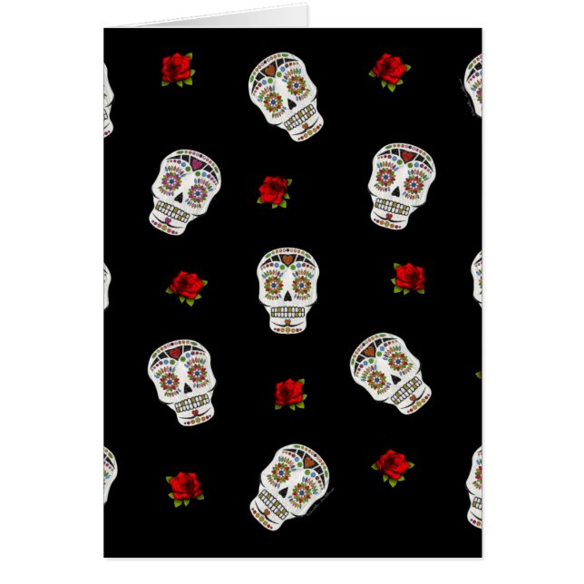 RAB Rockabilly Sugar Skulls Rose auf schwarz (Vorne)