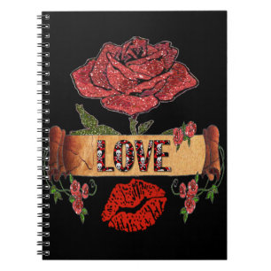 RAB Rockabilly Valentinsrosen, Liebe & Lippenstift Notizblock