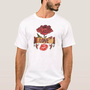 RAB Rockabilly Valentinsrosen, Liebe & Lippenstift T-Shirt