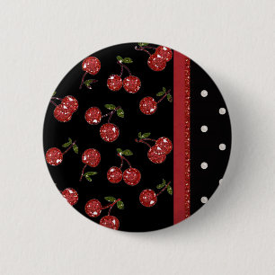 RAB Rockabilly Very Cherry Cherries Black Button