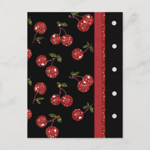 RAB Rockabilly Very Cherry Cherries Black Postkarte