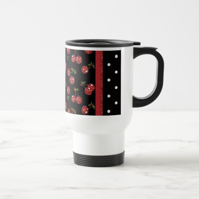 RAB Rockabilly Very Cherry Cherries Black Reisebecher (Rechts)