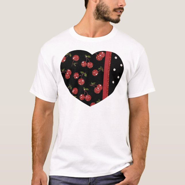 RAB Rockabilly Very Cherry Cherries Black T-Shirt (Vorderseite)