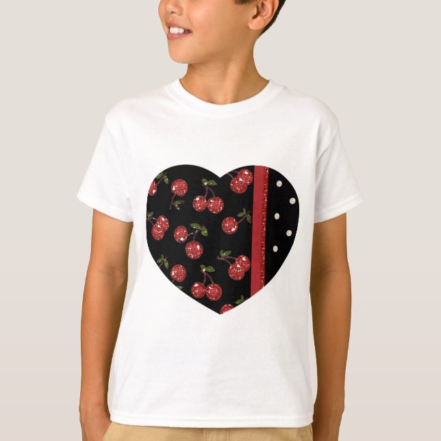 RAB Rockabilly Very Cherry Cherries Black T-Shirt (Vorderseite)