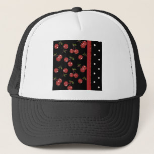 RAB Rockabilly Very Cherry Cherries Black Truckerkappe