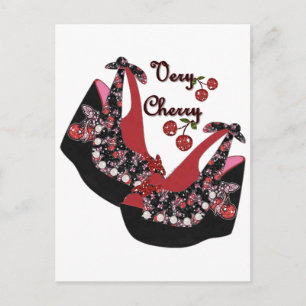 RAB Rockabilly Very Cherry Schuhe Postkarte