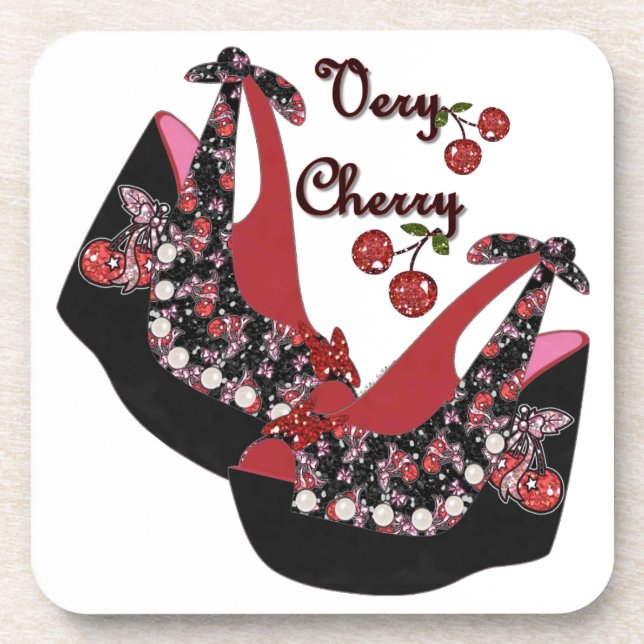 RAB Rockabilly Very Cherry Schuhe Untersetzer (Vorderseite)