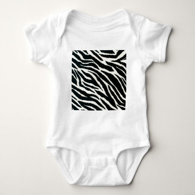 RAB Rockabilly Zebra Print Black & White Baby Strampler (Vorderseite)