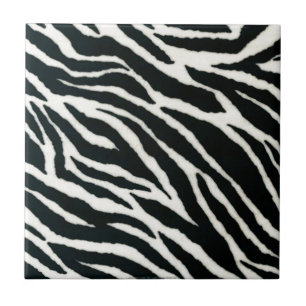 RAB Rockabilly Zebra Print Black & White Fliese