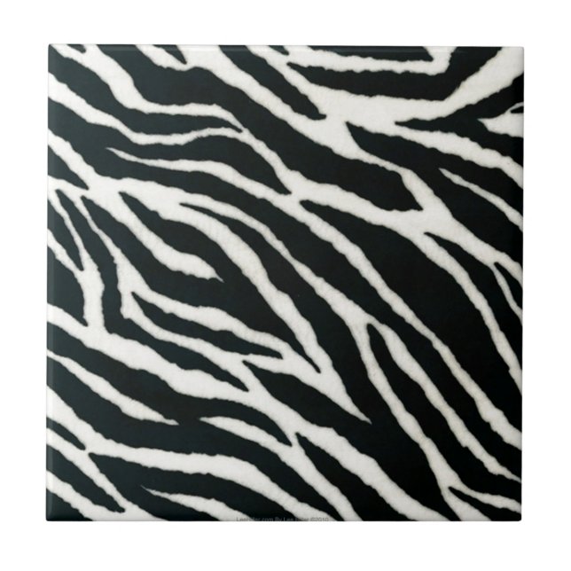 RAB Rockabilly Zebra Print Black & White Fliese (Vorderseite)