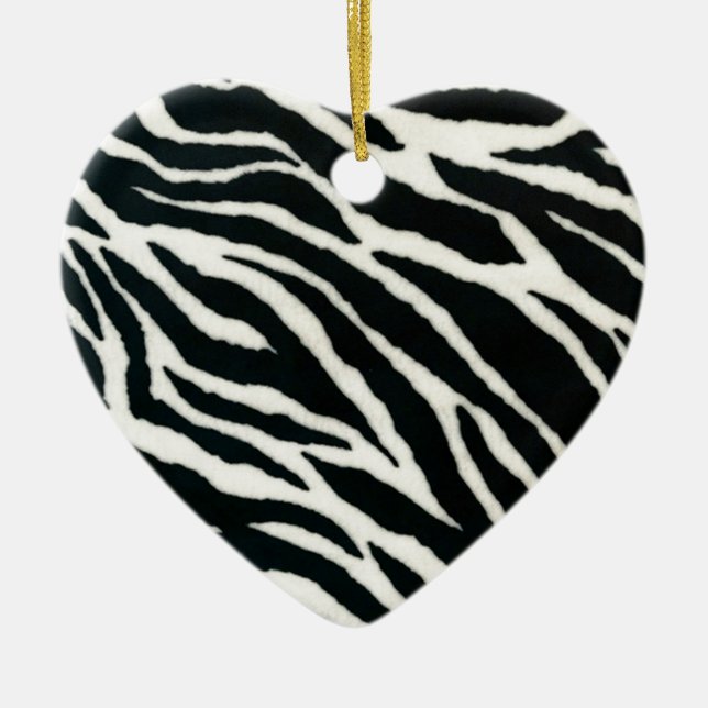 RAB Rockabilly Zebra Print Black & White Keramik Ornament (Vorne)