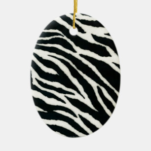 RAB Rockabilly Zebra Print Black & White Keramikornament