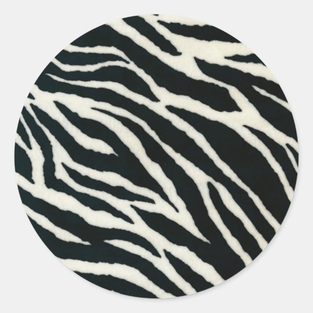 RAB Rockabilly Zebra Print Black & White Runder Aufkleber (Vorderseite)