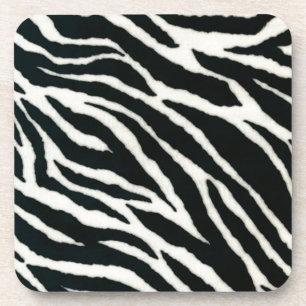 RAB Rockabilly Zebra Print Black & White Untersetzer
