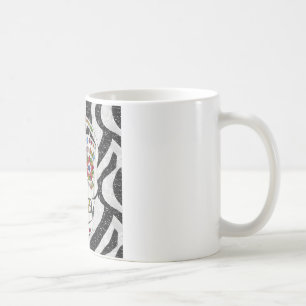 RAB Rockabilly Zucker-Schädel auf Zebradruck Tasse