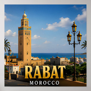 Rabat Hassan-Turm und Atlantische Eleganz Poster