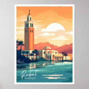 Rabat Marokko Afrika Reiseort Illustration Poster